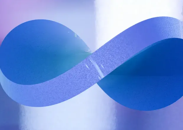 Abstract blue infinity form
