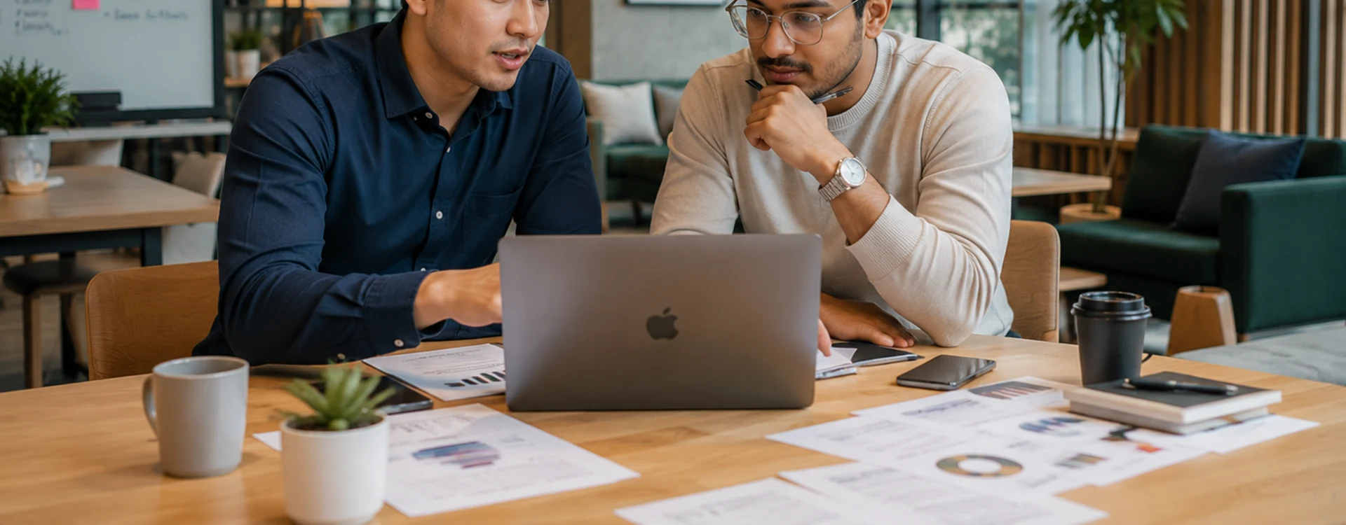 Consultants collaborating across industry sectors